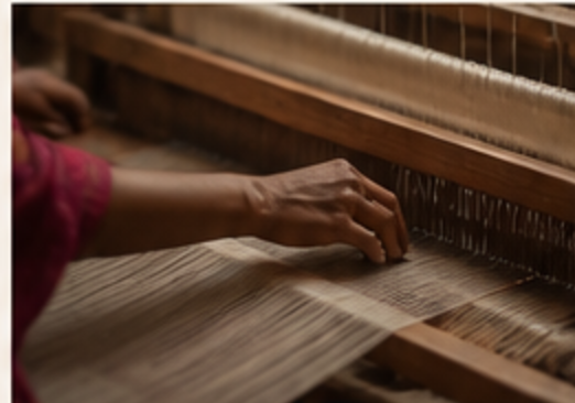 A weaver at the handloom